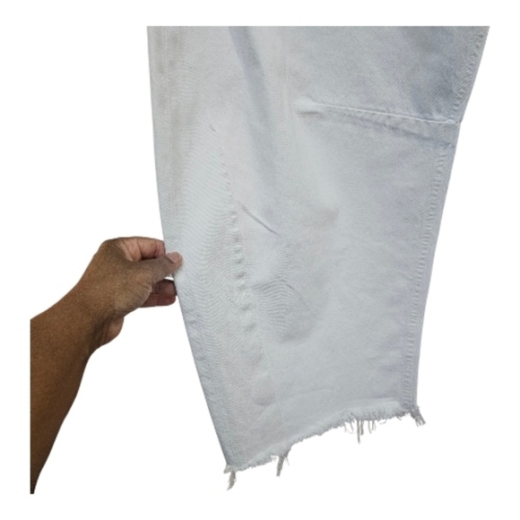 Citizens Of Humanity Size 32 Horseshoe High Rise Barrel Leg Jeans Cream Wide Leg - Picture 10 of 13